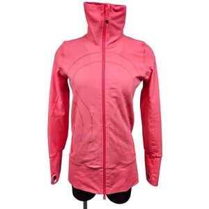 Lululemon In Stride Flash Light Neon Pink Full Zip Jacket Size 6 Women's P63